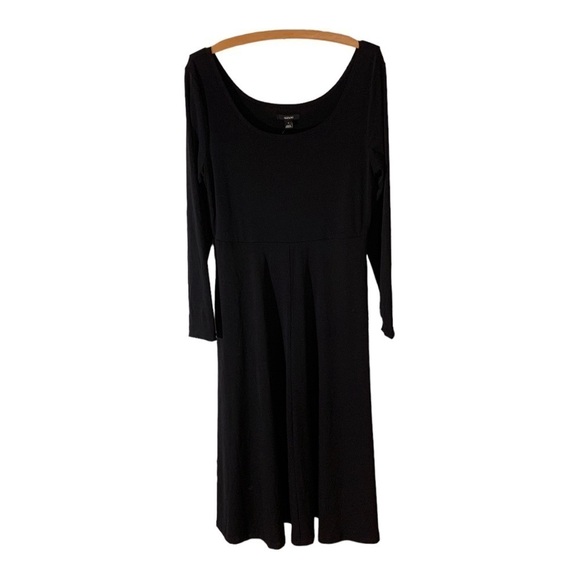 ALFANI Scoop -Neck Long Sleeve Black Maxi Dress - SIZE   S - Picture 2 of 8